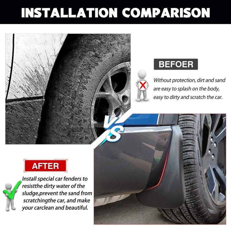 Autorder Mud Flpas Splash Guards for Ford Explorer 2020 2021 2022 2023 2024 2025 Accessories Mudflap Fender Flares Front and Rear Mud Guard Set 4PCS - Image 4